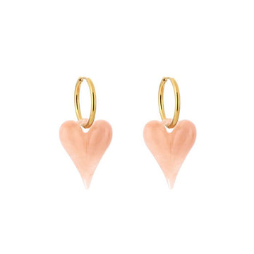 Oorbel - Hartje Pink -