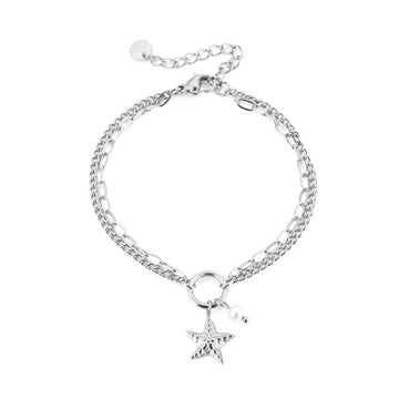 Armband  - Dubbele armband ster Zilver -