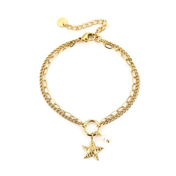 Armband  - Dubbele armband ster Goud -