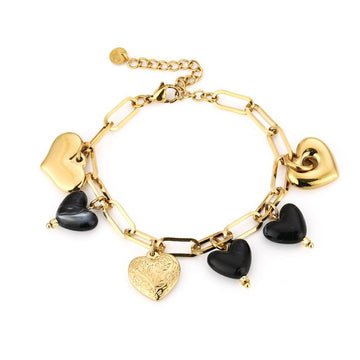 Armband  - Zwart hart -