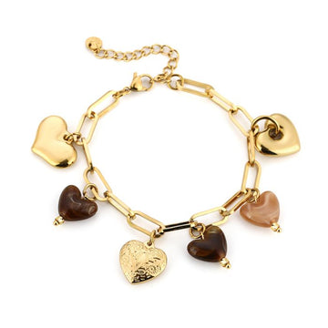 Armband  - Bruin hart -