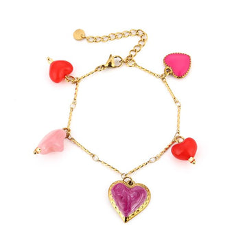 Armband  - Pink hart -
