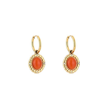 Oorbel - Naturel Oranje -