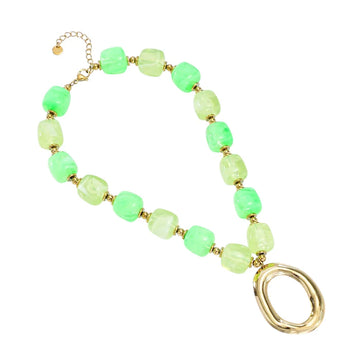 Ketting - Oval beads Groen -
