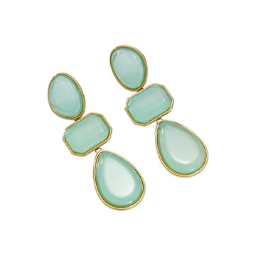 Oorbel - Glas oorbel Turquoise -