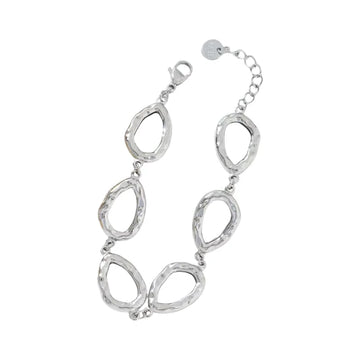 Armband  - Spikey Ovaal Zilver -