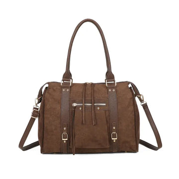 - Bags - Bibi Dames tas Bruin Suede XL -