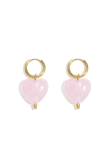 Oorbel - acryl hart Licht Roze -