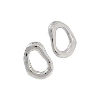 Oorbel - Open ovaal Zilver -
