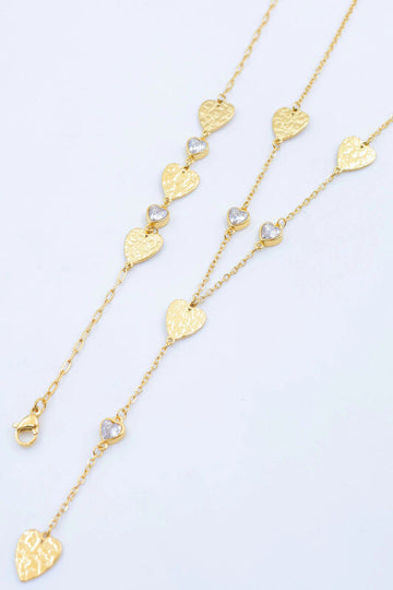 Ketting - Hartje set Goud -